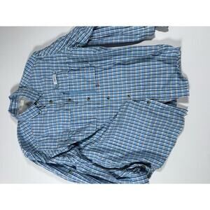 Gander Mountain Guide Series Blue Plaid Button-Up Shirt L